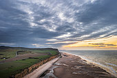 Cap Blanc-nez cliffs at sunset, Sangatte, Côte d'Opale, Pas-de-Calais, France