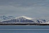 Midnight sun in June in Spitzbergen - Svalbard Archipelago
