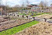 Winter vegetable garden, Arche de la Nature, Le Mans, Sarthe, France