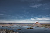Mont St Michel Bay, in winter, Normandy, France
