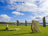 Stones of Stenness, part of UNESCO World Heritage Heart of Neolithic Orkney and one of the great attractions of Orkney. Europe, Great Britain, Scotland Northern Isles, Orkney