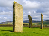 Stones of Stenness, part of UNESCO World Heritage Heart of Neolithic Orkney and one of the great attractions of Orkney. Europe, Great Britain, Scotland Northern Isles, Orkney