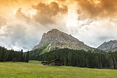 Summit of the Peitlerkofel (Sasso delle Putia) in the Dolomites, Bolzano, Italy