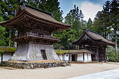Danjô-Garan pagoda, Kōyasan, Wakayama prefecture, Japan. The Danjô-Garan temple complex, located in the middle of the forest, was the starting point of the Kôyasan monastic complex.