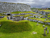 Clickimin Broch from the iron aget in Lerwick, the capital of the Shetland Islands. Europe, Northern Europe, Great Britain, Scotland