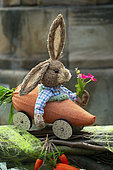 Easter and Spring market, decoration, rabbit, square, Colmar, Haut-Rhin, France