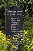Panel, inventory of the wild garden, Ecomuseum of Alsace, Ungersheim, Haut Rhin, France