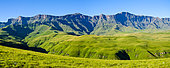 Breathtaking Drakensberg scenery at Cathedral Peak, Ukhahlamba Drakensberg Park, KwaZulu Natal, South Africa - majestic mountains, lush valleys, and pristine natural beauty.