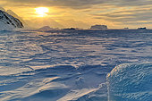 Sunset over Scoresby Strait from Cape Brewster, Scoresbysund, Greenland