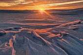 Sunset over Scoresby Strait, Scoresbysund, Greenland