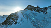 Mountains bordering Scoresby Strait, Scoresbysund in the south, Greenland