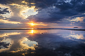 Sunset on Sangatte beach, Côte d'Opale, Pas de Calais, France