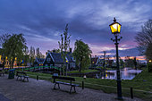 Village of Zaanse Schans at dawn, North Holland, Netherlands