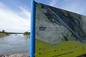 Panel, lock, Grand Canal d Alsace, hydroelectric power station , Kembs Loechle, Haut Rhin, France
