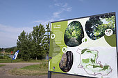 Sign, Mont Saint-Quentin forest, park, Moselle lake, Metz, Moselle, France