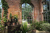 Greenhouses from 1898, tropical and exotic plants, Metz botanical garden, Montigny les Metz, Moselle, France