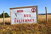 "No to wind turbines", an angry village in Courcite, Mayenne, France