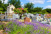 Cemetery with flowers, Ballon Saint Mars, Sarthe, France
