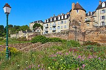 Cité Plantagenêt, la muraille gallo-romaine et sa tour et les jardins, Le Mans, Sarthe, France