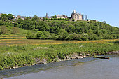 Sainte-Suzanne, Water from the Erve River feeds several mills and old wash houses, medieval town that defied William the Conqueror, town perched on a 70-meter rocky outcrop, most beautiful villages in France, small town full of character, Mayenne, France