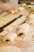 filling and shaping the pains au chocolat