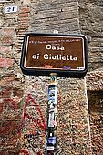 Sign outside Juliet's house, Verona, Veneto, Italy