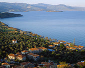 View across Molynos from the castle, Lesvos, Greece