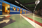 Sweden, Stockholm, Tunnelbana or T-bana (subway), Kungstradgarden station, De La Gardie museum, by Ulrik Samuelson © ADAGP