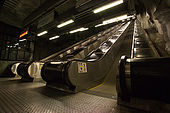 Sweden, Stockholm, Tunnelbana or T-bana (subway); Nack Rosen station or cinematographic studio's station