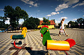Trakai, Lithuania: toys in the Trakai's former main square.