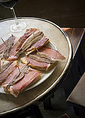 Spanish Ham and Anchovy Tapas, a speciality of Zarazoga, Bodegas Almau Tapas Bar, Zaragoza, Saragossa, Aragon, Spain. tel: 976 299 834