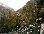 Italy, Veneto, I World War (1915-1918) locations. San Bold pass road, also called the '100 days road'. Build by the Austrian  troops  in 3 month.