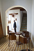 Courtyard interior, Riad Larrousa, traditional Moroccan riad, Fes, Morocco. Property released.