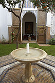 Courtyard fountain, Riad Larrousa, traditional Moroccan riad, Fes, Morocco. Property released.