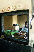 Kitchen of the Assam butchery, meeting place near the Talek Gate of the Masai Mara 