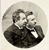 Auguste [1862 - 1954] [left] And Louis Lumiere [1864 - 1948] French Film Pioneer Brothers